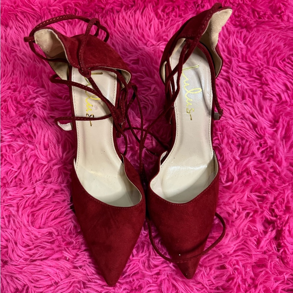 Lulu's Red‎ Pointed-Toe Heels - size 8